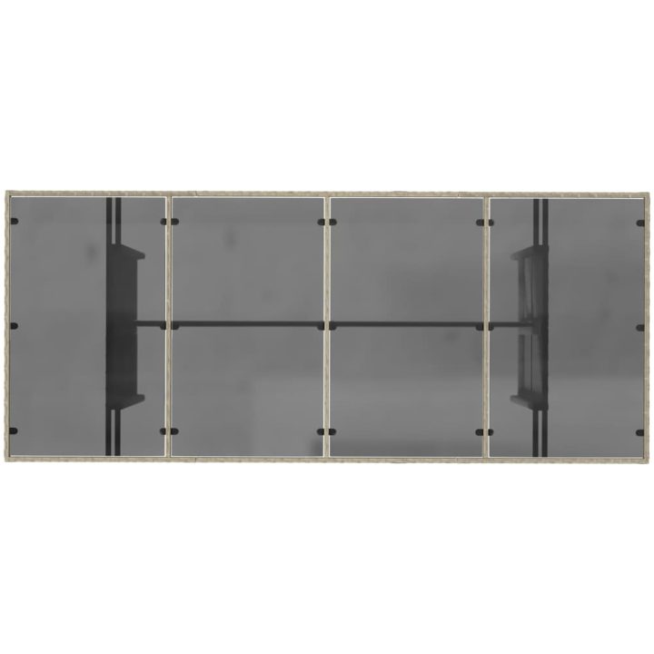 Trädgårdsbord med glasskiva ljusgrå 190x80x74 cm konstrotting vidaXL – bild 7
