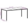 Trädgårdsbord med glasskiva ljusgrå 190x90x75 cm konstrotting vidaXL – miniatyr 11