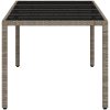 Trädgårdsbord med glasskiva ljusgrå 190x90x75 cm konstrotting vidaXL – miniatyr 6