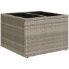 Trädgårdsbord med glasskiva ljusgrå 55x55x37 cm konstrotting vidaXL – miniatyr 2