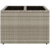 Trädgårdsbord med glasskiva ljusgrå 55x55x37 cm konstrotting vidaXL – miniatyr 4