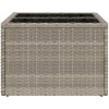 Trädgårdsbord med glasskiva ljusgrå 55x55x37 cm konstrotting vidaXL – miniatyr 5