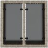 Trädgårdsbord med glasskiva ljusgrå 55x55x37 cm konstrotting vidaXL – miniatyr 6