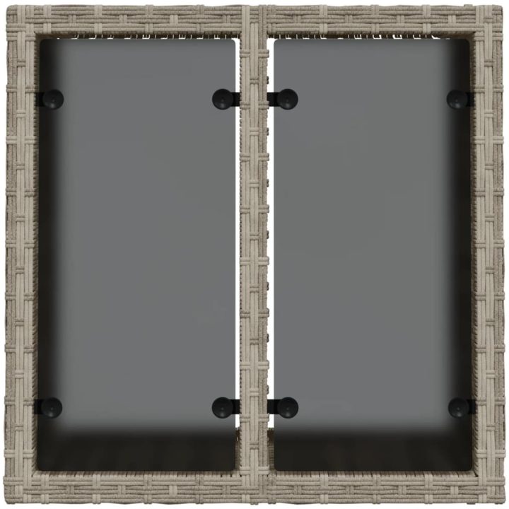 Trädgårdsbord med glasskiva ljusgrå 55x55x37 cm konstrotting vidaXL – bild 6