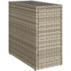 Trädgårdsbord med glasskiva ljusgrå 58x27,5x55 cm konstrotting vidaXL – miniatyr 2