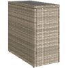Trädgårdsbord med glasskiva ljusgrå 58x27,5x55 cm konstrotting vidaXL – miniatyr 7