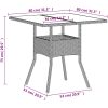 Trädgårdsbord med glasskiva ljusgrå 80x80x75 cm konstrotting vidaXL – miniatyr 11