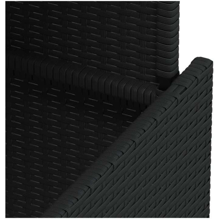 Trädgårdsbord med glasskiva svart 100x55x73 cm konstrotting vidaXL – bild 12