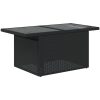 Trädgårdsbord med glasskiva svart 100x55x73 cm konstrotting vidaXL – miniatyr 4