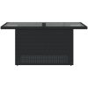 Trädgårdsbord med glasskiva svart 100x55x73 cm konstrotting vidaXL – miniatyr 5