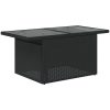 Trädgårdsbord med glasskiva svart 100x55x73 cm konstrotting vidaXL – miniatyr 7