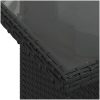 Trädgårdsbord med glasskiva svart 100x55x73 cm konstrotting vidaXL – miniatyr 10