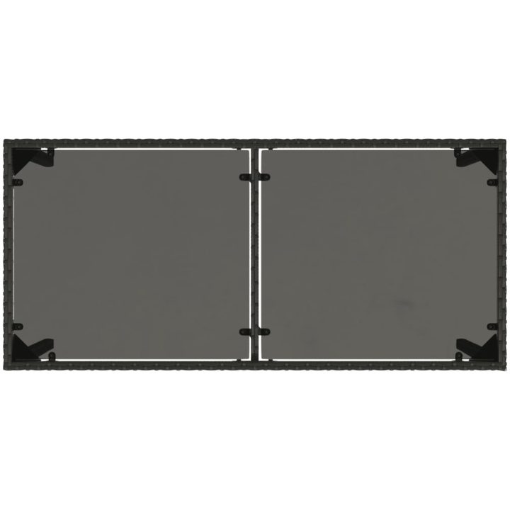 Trädgårdsbord med glasskiva svart 115x54x74 cm konstrotting vidaXL – bild 7