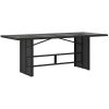 Trädgårdsbord med glasskiva svart 190x80x74 cm konstrotting vidaXL – miniatyr 2