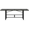 Trädgårdsbord med glasskiva svart 190x80x74 cm konstrotting vidaXL – miniatyr 4
