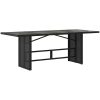 Trädgårdsbord med glasskiva svart 190x80x74 cm konstrotting vidaXL – miniatyr 6