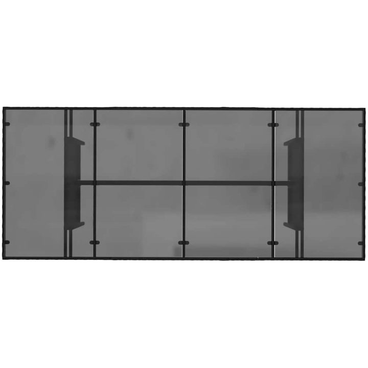 Trädgårdsbord med glasskiva svart 190x80x74 cm konstrotting vidaXL – bild 7