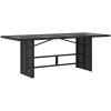 Trädgårdsbord med glasskiva svart 190x80x75 cm konstrotting vidaXL – miniatyr 2