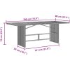 Trädgårdsbord med glasskiva svart 190x80x75 cm konstrotting vidaXL – miniatyr 11