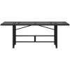 Trädgårdsbord med glasskiva svart 190x80x75 cm konstrotting vidaXL – miniatyr 4