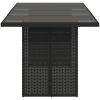 Trädgårdsbord med glasskiva svart 190x80x75 cm konstrotting vidaXL – miniatyr 5