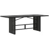 Trädgårdsbord med glasskiva svart 190x80x75 cm konstrotting vidaXL – miniatyr 6