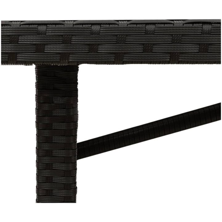 Trädgårdsbord med glasskiva svart 190x80x75 cm konstrotting vidaXL – bild 9