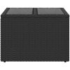 Trädgårdsbord med glasskiva svart 55x55x37 cm konstrotting vidaXL – miniatyr 4