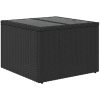 Trädgårdsbord med glasskiva svart 55x55x37 cm konstrotting vidaXL – miniatyr 6