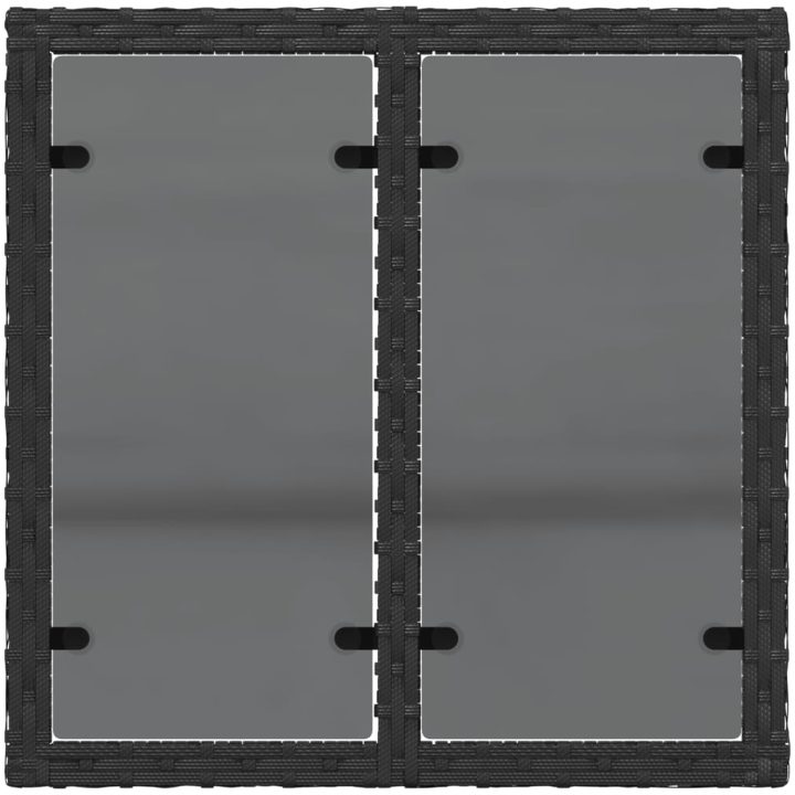 Trädgårdsbord med glasskiva svart 55x55x37 cm konstrotting vidaXL – bild 7