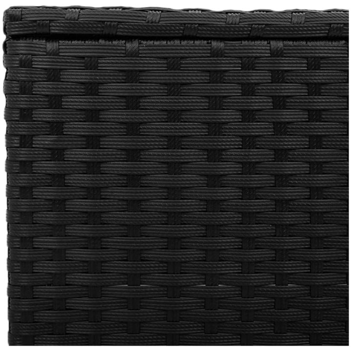 Trädgårdsbord med glasskiva svart 55x55x37 cm konstrotting vidaXL – bild 8