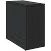 Trädgårdsbord med glasskiva svart 58x27,5x55 cm konstrotting vidaXL – miniatyr 2