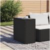 Trädgårdsbord med glasskiva svart 58x27,5x55 cm konstrotting vidaXL – miniatyr 3