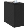Trädgårdsbord med glasskiva svart 58x27,5x55 cm konstrotting vidaXL – miniatyr 4