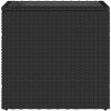 Trädgårdsbord med glasskiva svart 58x27,5x55 cm konstrotting vidaXL – miniatyr 6