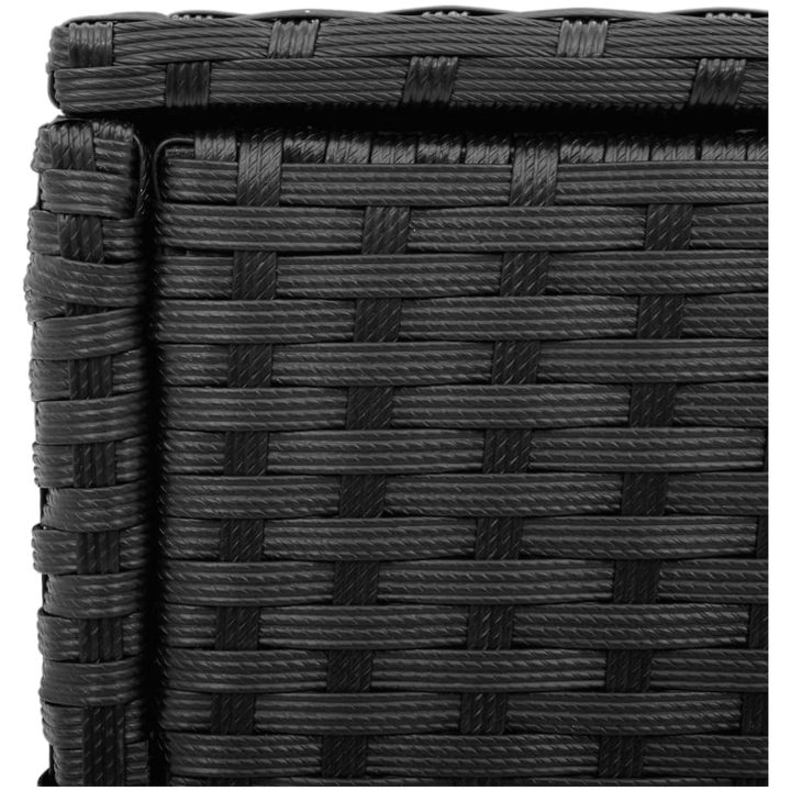 Trädgårdsbord med glasskiva svart 58x27,5x55 cm konstrotting vidaXL – bild 9