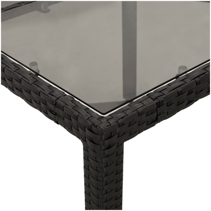 Trädgårdsbord med glasskiva svart konstrotting vidaXL – bild 8