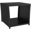 Trädgårdsbord med glasskiva svart konstrotting&härdat glas vidaXL – miniatyr 2