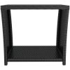 Trädgårdsbord med glasskiva svart konstrotting&härdat glas vidaXL – miniatyr 3