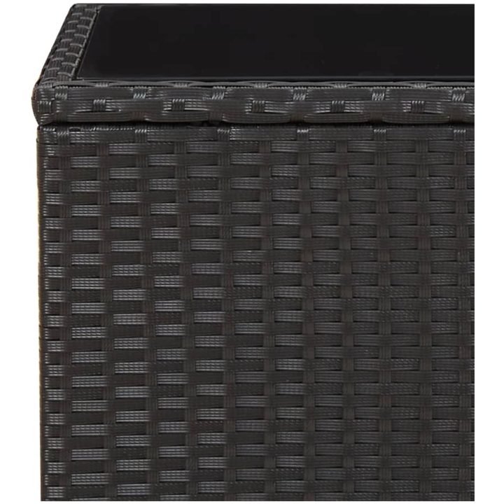 Trädgårdsbord med glasskiva svart konstrotting&härdat glas vidaXL – bild 5