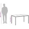 Trädgårdsbord med glasskiva vit 150x90x75 cm konstrotting vidaXL – miniatyr 12