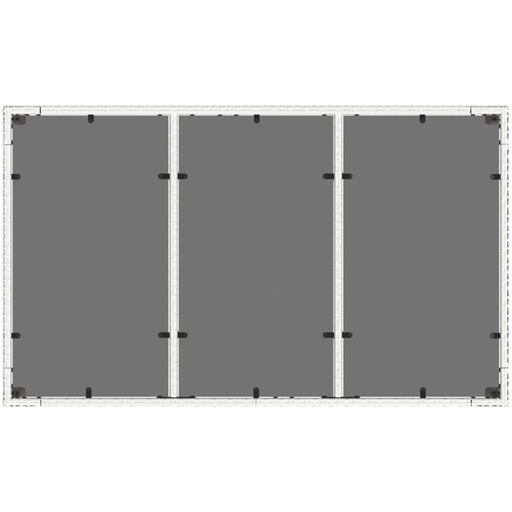 Trädgårdsbord med glasskiva vit 150x90x75 cm konstrotting vidaXL – bild 8