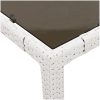 Trädgårdsbord med glasskiva vit 150x90x75 cm konstrotting vidaXL – miniatyr 9