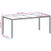 Trädgårdsbord med glasskiva vit 190x90x75 cm konstrotting vidaXL – miniatyr 11