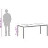 Trädgårdsbord med glasskiva vit 190x90x75 cm konstrotting vidaXL – miniatyr 12