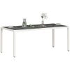 Trädgårdsbord med glasskiva vit 190x90x75 cm konstrotting vidaXL – miniatyr 4