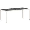 Trädgårdsbord med glasskiva vit 190x90x75 cm konstrotting vidaXL – miniatyr 7
