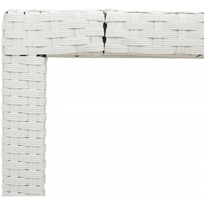 Trädgårdsbord med glasskiva vit 190x90x75 cm konstrotting vidaXL – bild 10