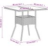 Trädgårdsbord med glasskiva vit 80x80x75 cm konstrotting vidaXL – miniatyr 11
