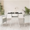 Trädgårdsbord med glasskiva vit 80x80x75 cm konstrotting vidaXL – miniatyr 3